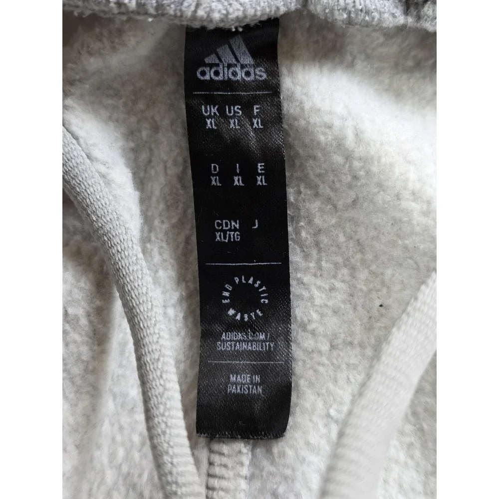Adidas XL Stadium Fleece Heather Gray Speckled Badge Jogger Athletic Track Pant